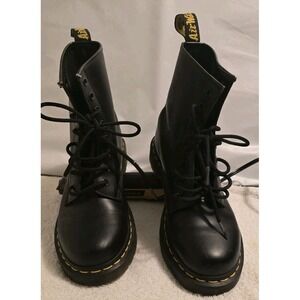 Dr. Martens Womens 1480W Black  Leather Lace Up Ankle Combat Boots Size 8